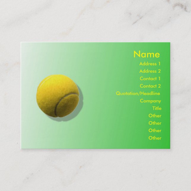 Tennis Boll Affärskort Visitkort (Framsida)