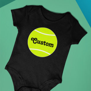 Tennis Boll Anpassningsbar Text Tennis Baby Kostym T Shirt