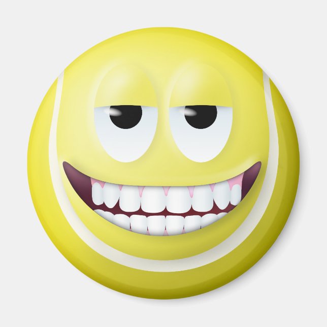 Tennis Boll Ansikte 2 Magnet (Framsidan)