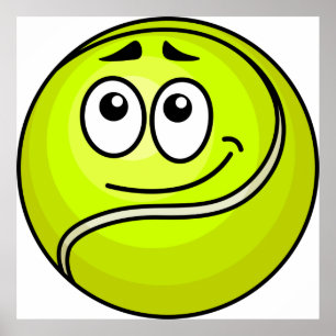 Tennis Boll Ansikte Poster