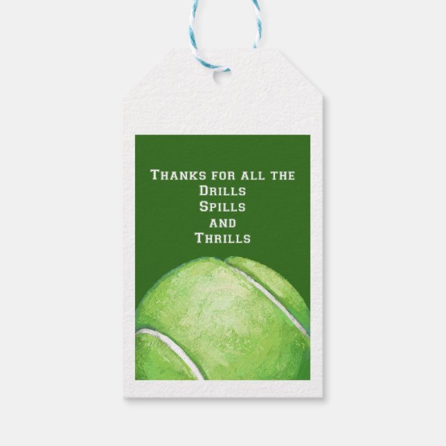 Tennis Boll Art Tack Coach Presentetikett (Baksidan)