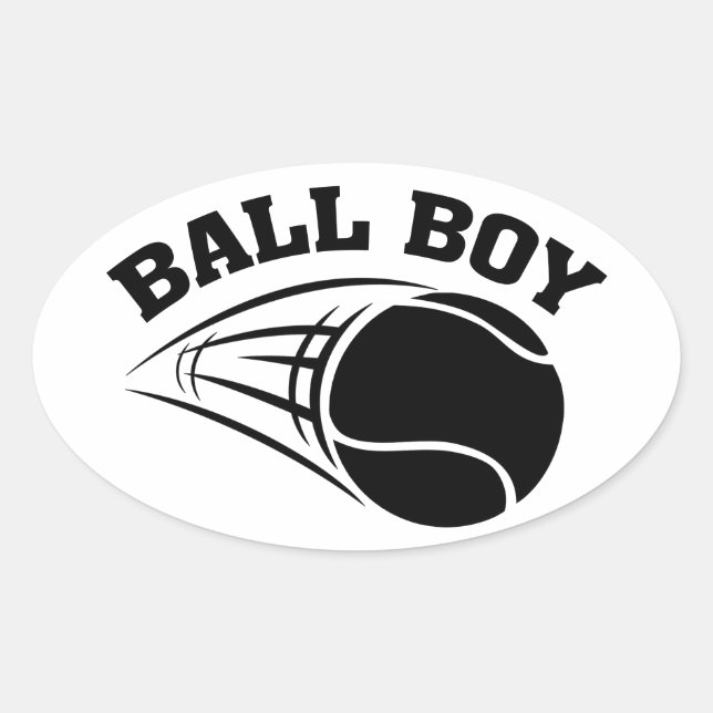 Tennis - Boll Boy Stickers Ovalt Klistermärke (Framsida)