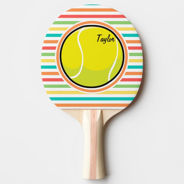 Tennis Boll; Bright Rainbow Rand Pingisracket (Framsidan)