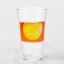 Tennis Boll Colorful Orange Gult Rosa Glass Kopp