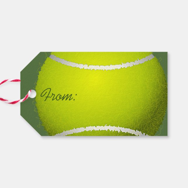 Tennis Boll Design Gift Märkre Presentetikett (Baksidan Horisontell)