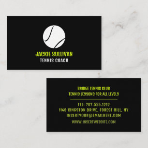 Tennis Boll Design, Tennis Player/Coach/Instructor Visitkort