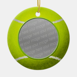 Tennis boll fotoornament julgransprydnad keramik