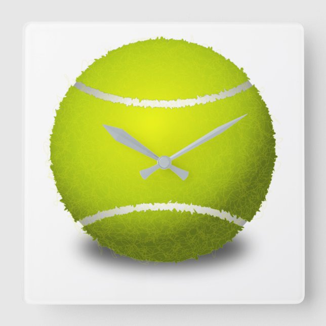 Tennis Boll Fyrkantig Klocka (Framsida)