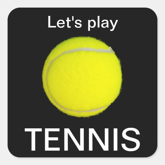 Tennis boll fyrkantigt klistermärke (Framsida)
