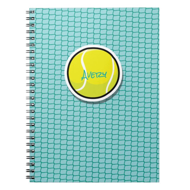 Tennis Boll Game Net NAMN Sports Team Coach Anteckningsbok (Framsidan)