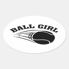 Tennis - Boll Girl Stickers Ovalt Klistermärke