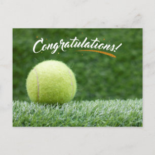 Tennis boll grattis om grönt vykort