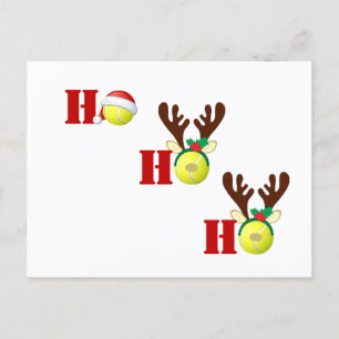 Tennis Boll Ho Ho Ho Ho Santa Reindeer jul Vykort
