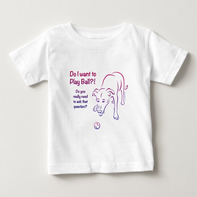 Tennis Boll Hund T Shirt (Framsida)