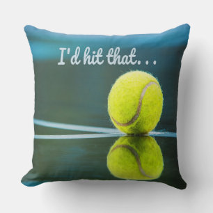 Tennis boll I skulle Slått den där fina gåvan Kudde