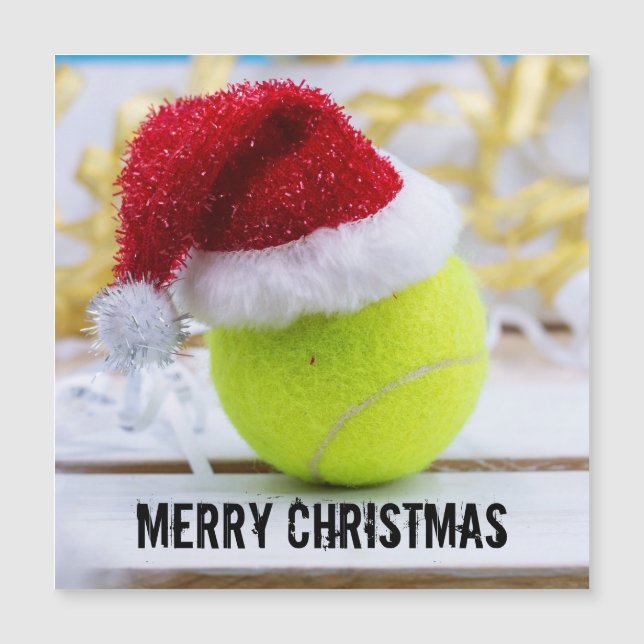 Tennis boll jul-Helgdag med Santa Hat (Framsida)