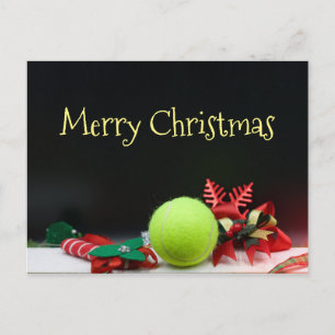 Tennis boll jul och prydnadssnöflake vykort