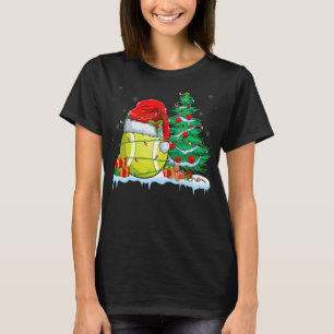 Tennis Boll jul - Tennis Boll Wearing Santa T Shirt