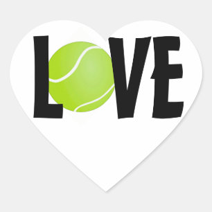 Tennis Boll KÄRLEK Hjärtformat Klistermärke
