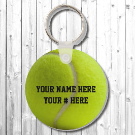 Tennis Boll Keychain Anpassa Märkrn NAMN-ID Nyckelring