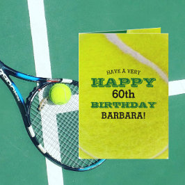 Tennis Boll Lägg till ditt namn och födelsedag Kort