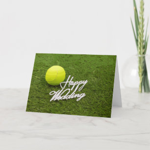Tennis boll lycklig bröllop för tennisspelare kort