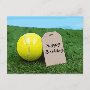 Tennis boll med blank märkre Grattis på födelsedag Vykort