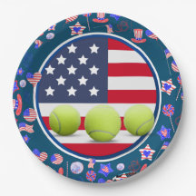 Tennis boll med flagga Amerika 4 juli Party