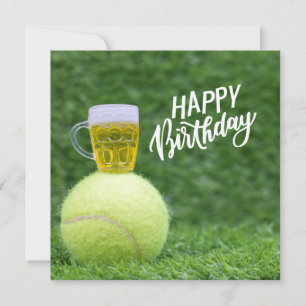 Tennis boll med Grattis på födelsedagen med kärlek