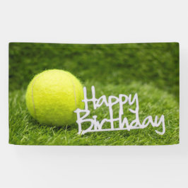 Tennis boll med grattis på födelsedagen ord på grö