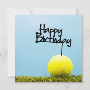 Tennis boll med Grattis på födelsedagen-tecken på 