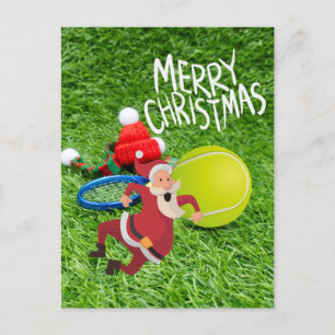 Tennis boll med Jultomten God jul Vykort