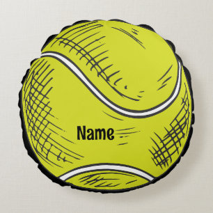 Tennis Boll med namn för tennisspelare Rund Kudde
