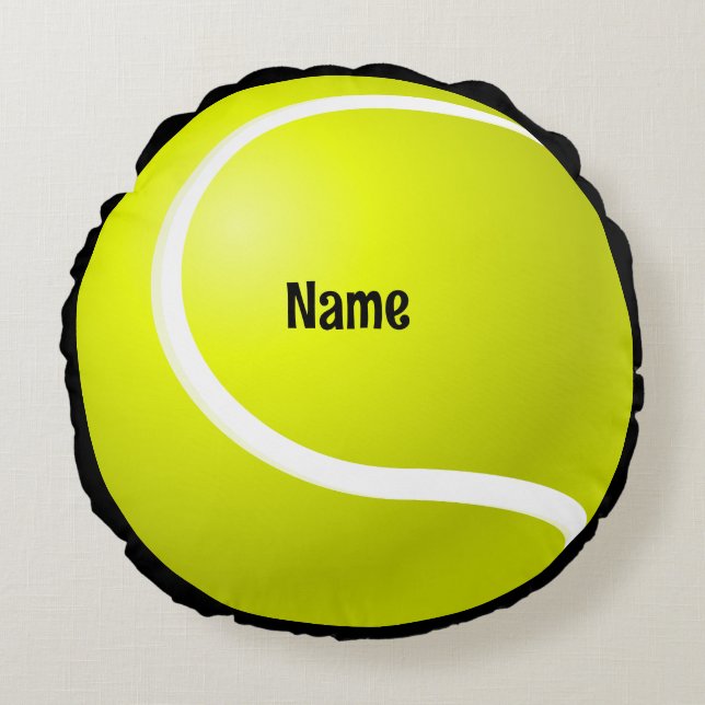 Tennis Boll med namn Rund Kudde (Framsidan)