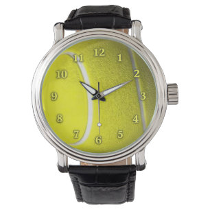 Tennis Boll med Neon Gult Numbers Wristwatch Armbandsur