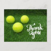 Tennis boll med ord tackkort