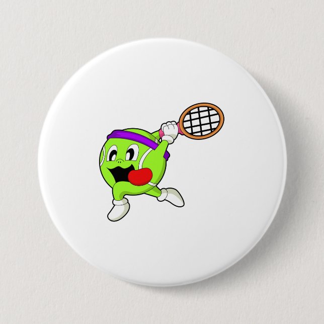 Tennis boll med tennis racket knapp (Framsida)
