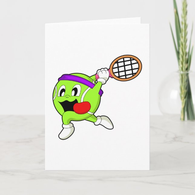 Tennis boll med tennis racket kort (Framsida)