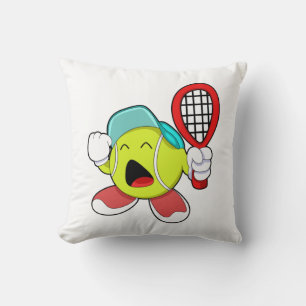 Tennis boll med tennis racket kudde