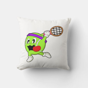 Tennis boll med tennis racket kudde