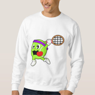 Tennis boll med tennis racket lång ärmad tröja