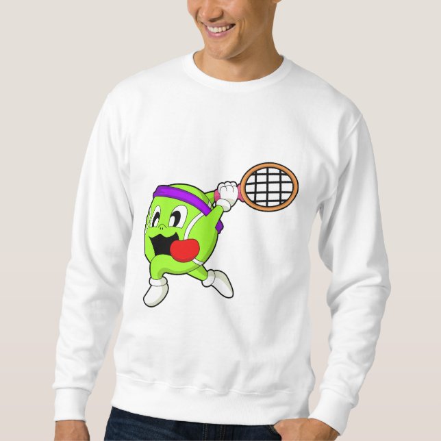 Tennis boll med tennis racket lång ärmad tröja (Framsida)