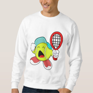 Tennis boll med tennis racket lång ärmad tröja