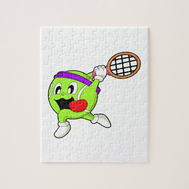 Tennis boll med tennis racket pussel (Vertikal)