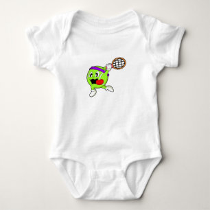 Tennis boll med tennis racket t shirt