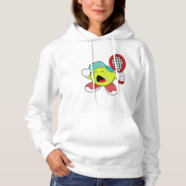 Tennis boll med tennis racket t shirt (Framsida)