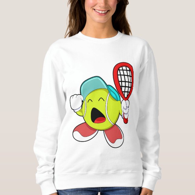 Tennis boll med tennis racket t shirt (Framsida)