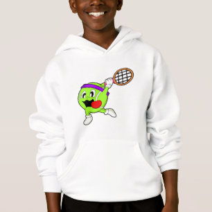 Tennis boll med tennis racket t shirt
