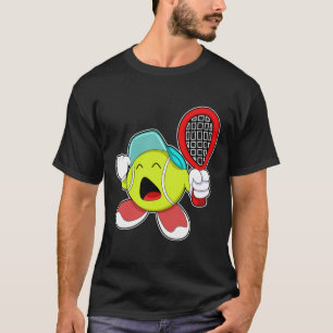 Tennis boll med tennis racket t shirt