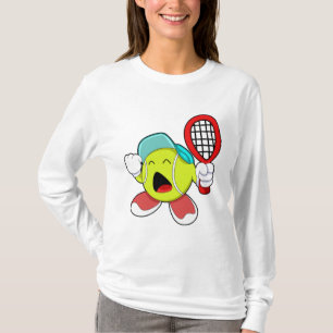 Tennis boll med tennis racket t shirt